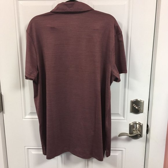NWT All in Motion Stretch Woven Polo Shirt - Berry Striped - M - Picture 2 of 7